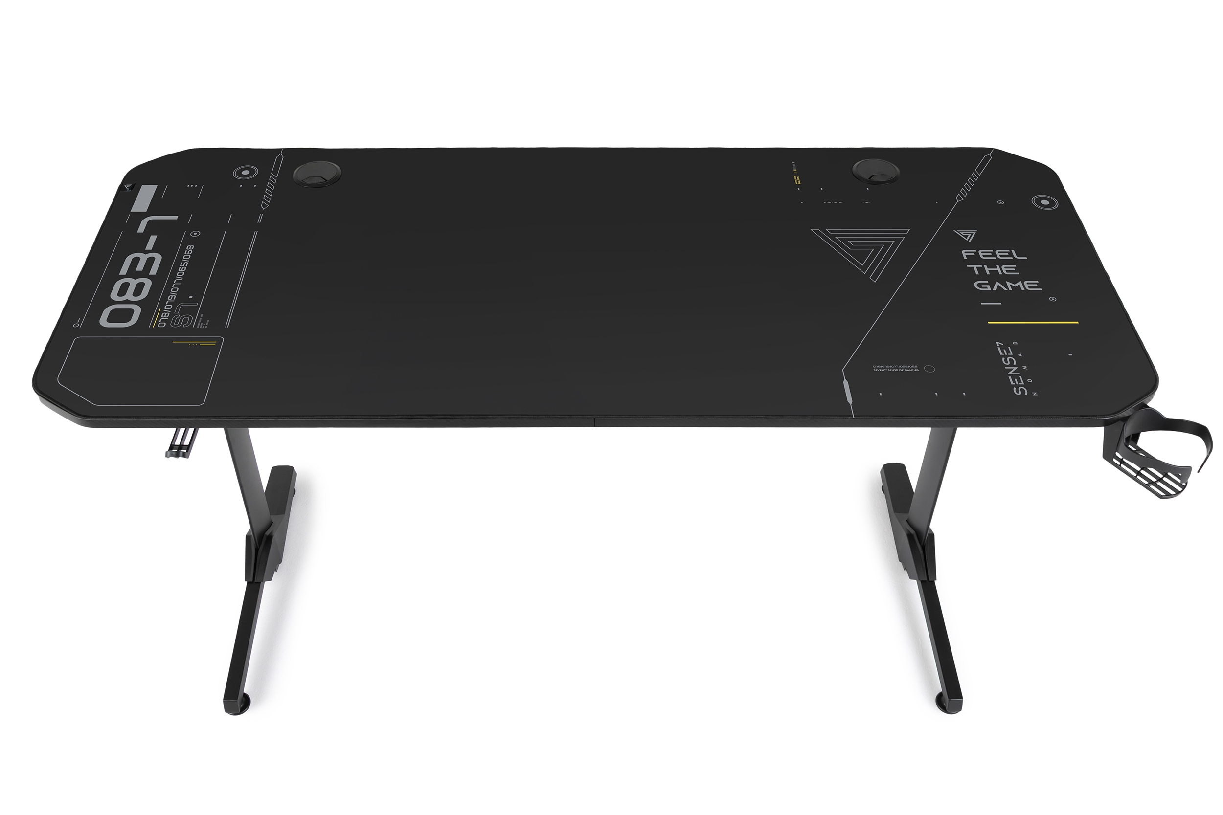 Tavolinë SENSE7 Nomad Cybernetic, 140cm x 60cm, e zezë