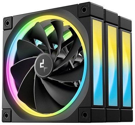 Ventilatorë kulle DeepCool FL12R 3 in 1, 120 mm, RGB, të zinj