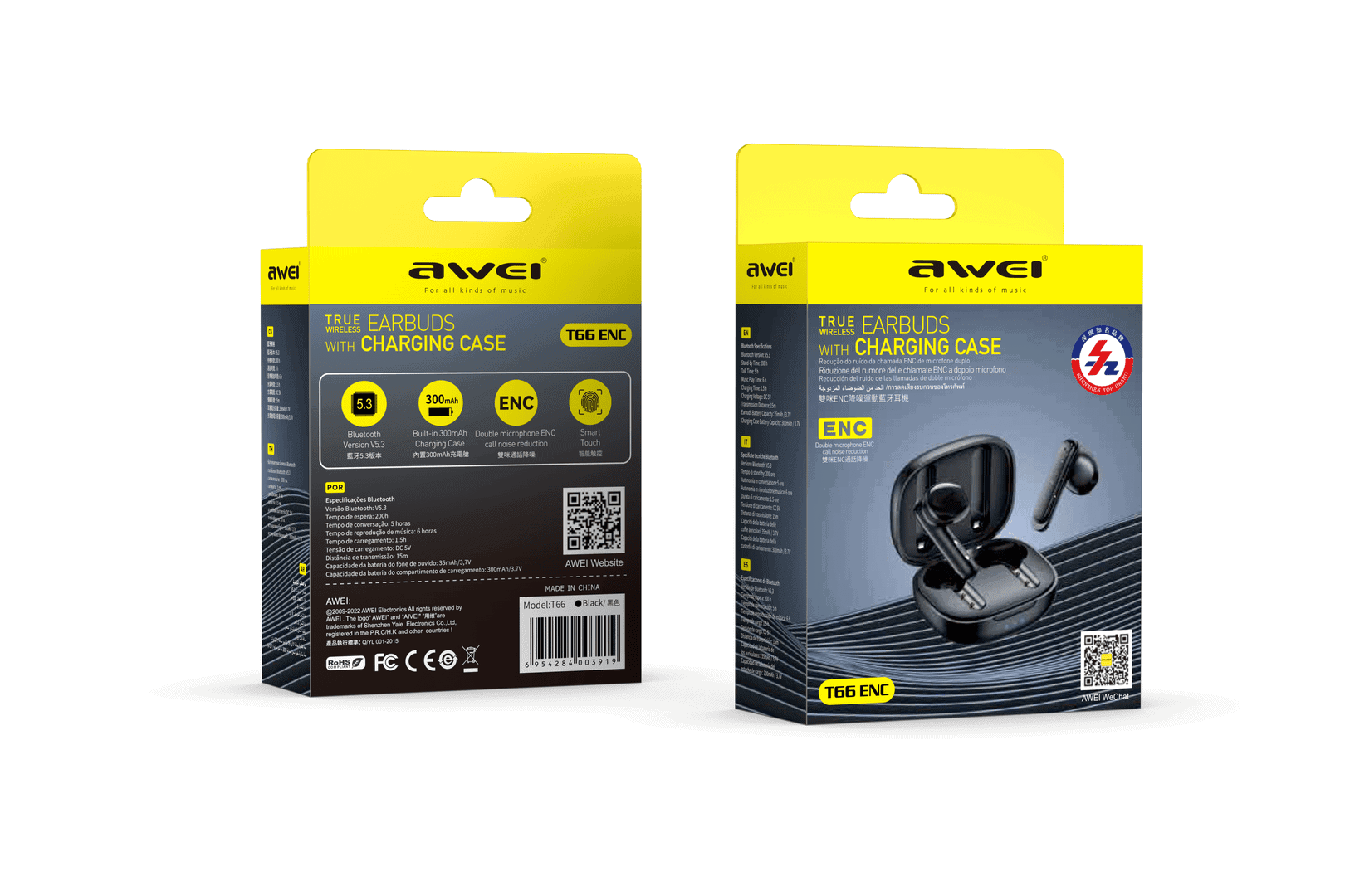 Kufje Me Bluetooth AWEI T66 ENC