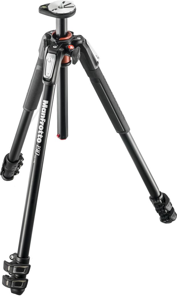 Trefkëmbësh fotografik Manfrotto 190XPRO3, alumini, 3 seksione, i zi