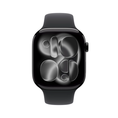 Apple Watch Series 11 GPS 42mm Jet Black Aluminium Case with Black Sport Band, M/L