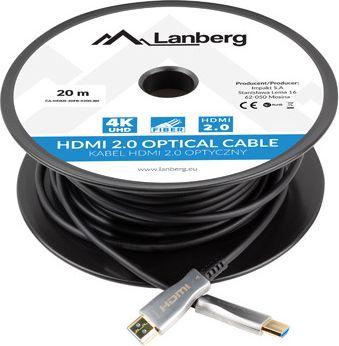 Kabllo Lanberg HDMI - HDMI, 20m, e zezë