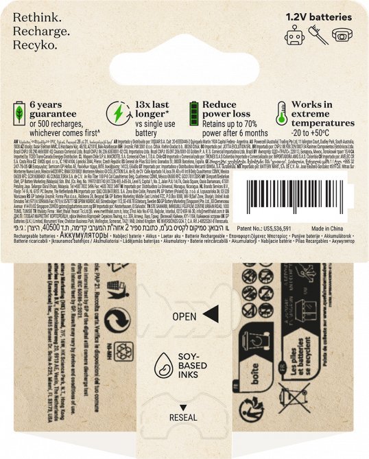 Bateri të rikarikueshme GP ReCyko AAA 950mAh, NiMH, set 2 copë