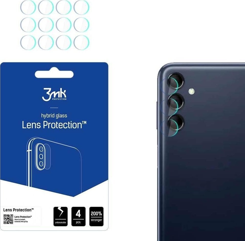 Mbrojtës kamerë 3MK Lens Protect, për Samsung Galaxy M14 M146, set 4 copë, transparent