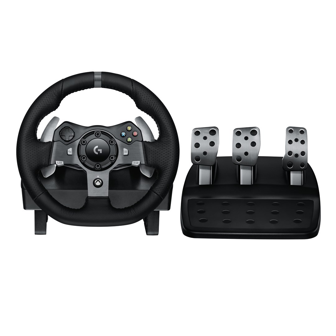 Timon dhe pedale për lojëra Logitech G G920 Driving Force Racing Wheel, i zi