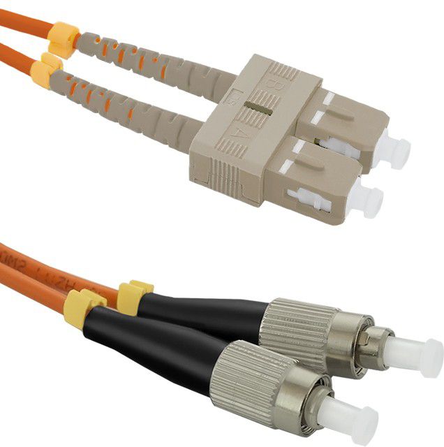 Kabllo optike Qoltec Patchcord SC UPC në FC UPC, multimode OM2, duplex 2m, portokalli