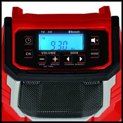 Radio pa kabllo Einhell TC-RA 18 Li BT, 18V, AM FM, e zezë e kuqe