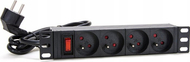 Shirit kontakti Alantec PZ04, 4 presa Type E, 10", 230V, i zi