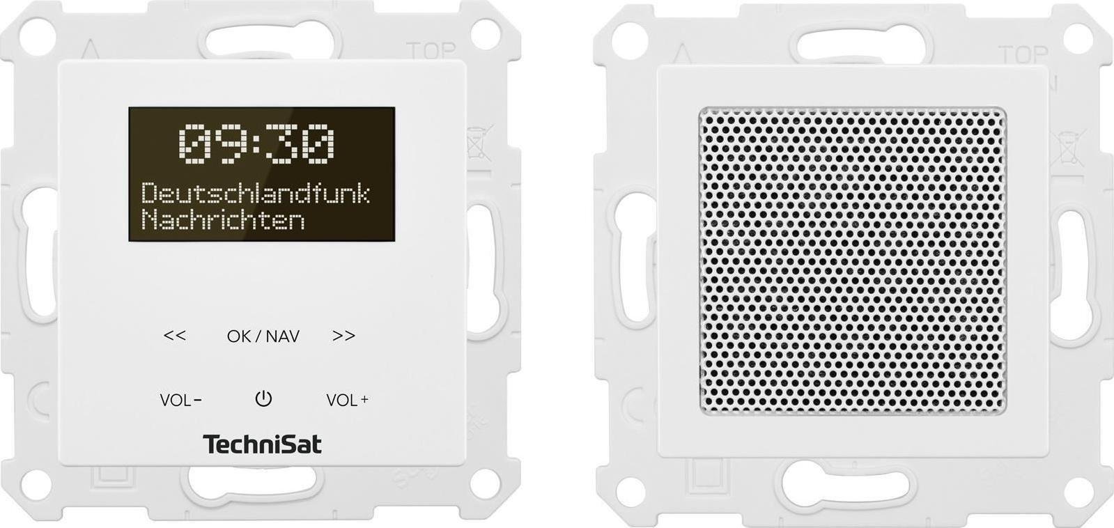 Radio murale TechniSat DigitRadio UP 55, DAB DAB Plus FM, Bluetooth, e bardhë