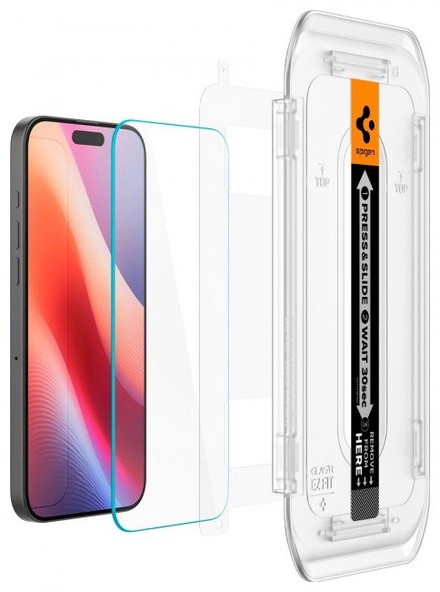 Xham mbrojtës Spigen GLAS.TR ”EZ FIT” për Apple iPhone 16 Pro Max, transparent, 2 copë