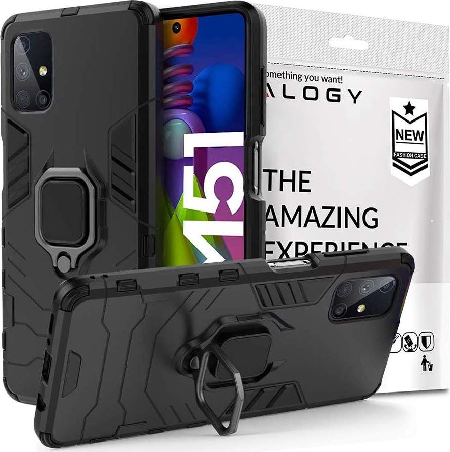 Mbrojtëse Alogy Stand Ring Armor për Samsung Galaxy M51, e zezë