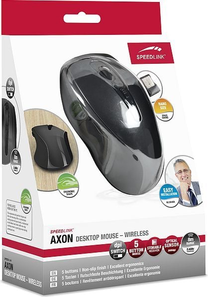 Maus Speedlink AXON, wireless, USB, i zi dhe i hirt