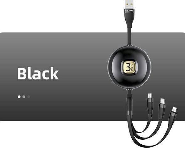 Kabllo USB Usams USA001133, USB A në Lightning, 1 m, e zezë