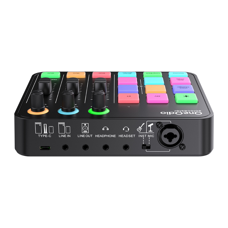 Mikser audio OneOdio Solocaster, kartë zëri USB, Bluetooth, i zi