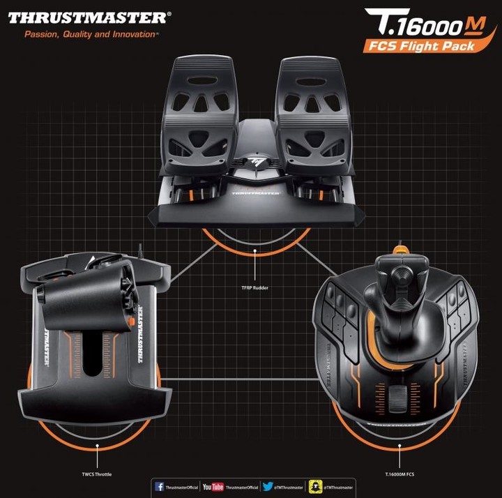 Joystick Thrustmaster me pedale T.16000M