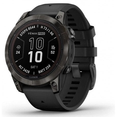 Orë inteligjente Garmin Fenix 7 Pro Sapphire Solar, 47mm, GPS, gri karbon me rrip të zi