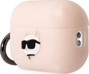 Mbulesë Karl Lagerfeld KLAP2RUNCHP për Apple AirPods Pro 2, silikon, rozë