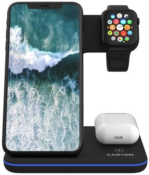 Stacion karikimi CANYON WS-302 3in1 Qi, i zi 