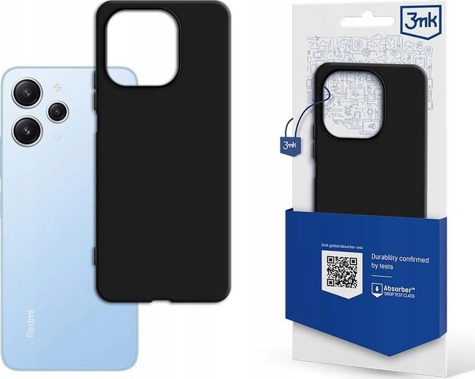 Këllëf 3MK Matt Case për Xiaomi Redmi 12, 1.2mm, përputhshëm me karikim pa tela, i zi