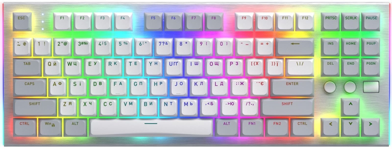 Tastierë mekanike gaming Hator HTK-561 Gravity TKL, RGB, USB Type-C, e bardhë