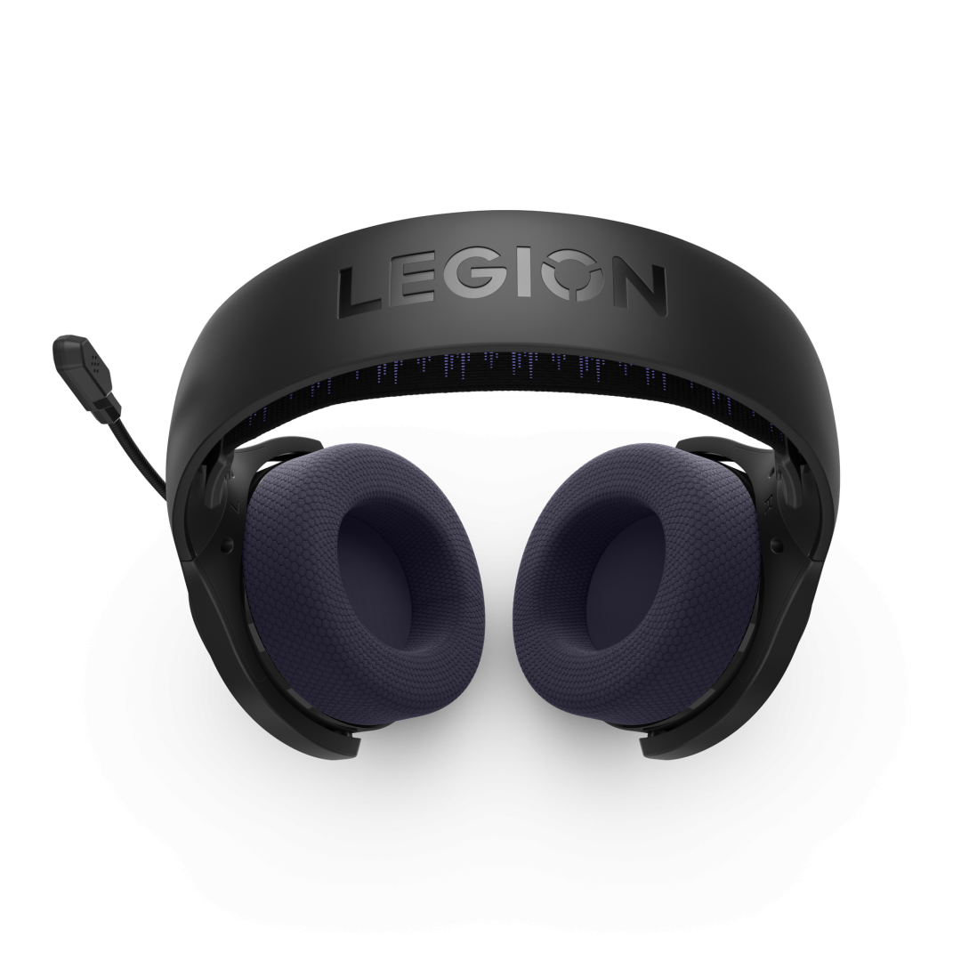 Headset gaming Lenovo Legion H410, wireless, me Bluetooth, i zi vjollcë