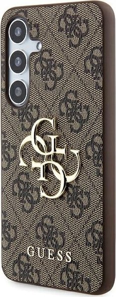 Mbulesë telefoni Guess 4G Metal Logo, për Samsung Galaxy A35 5G, PU, kafe