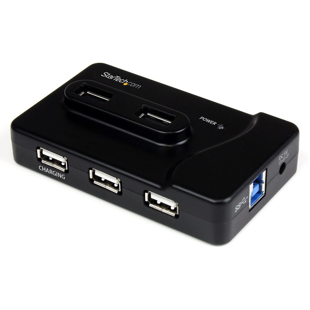 Qendër USB Startech, 6 porte, USB 3.2/2.0, e zezë