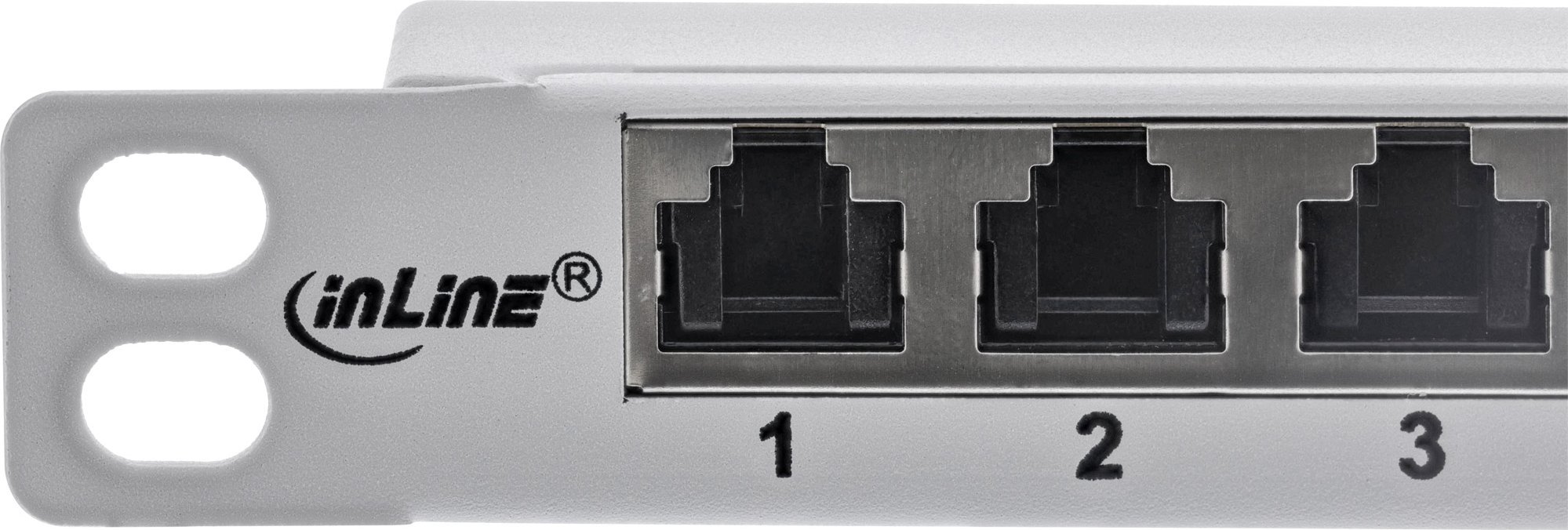 Patch panel InLine 10", Cat.6A, 12 porta, gri e hapur