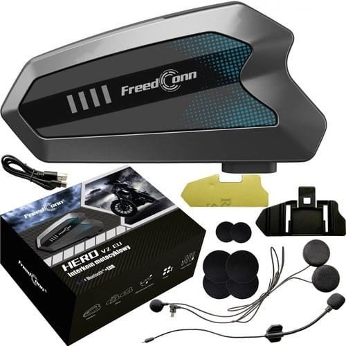 Interkom motoçiklete FreedConn HERO V2, Bluetooth, audio stereo, i zi