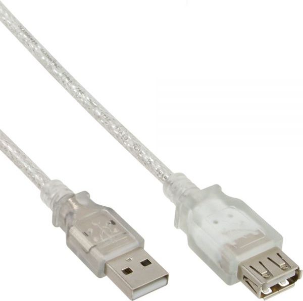 Kabllo USB InLine USB A në USB A, 2 m, transparente
