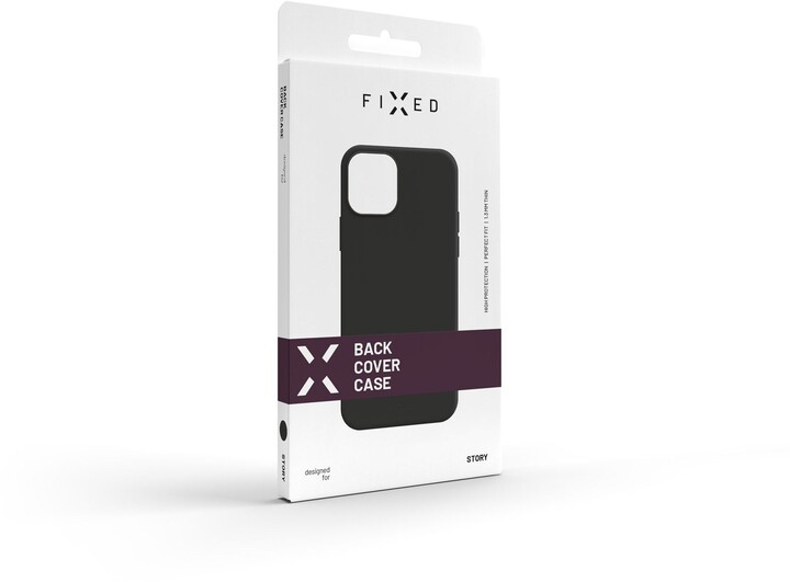 Mbrojtëse FIXED Story për Apple iPhone 13, e zezë