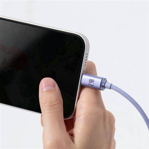 Kabëll Baseus USB-A kabllo USB - Lightning 1,2 m (6932172602703), e vjollcë