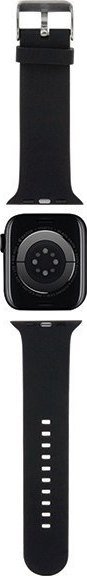 Rrip ore Karl Lagerfeld për Apple Watch, 42/44/45mm dhe Ultra, gome, i zi