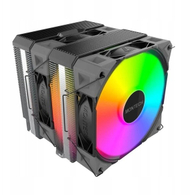 Ftohës CPU Montech NX600 ARGB, dual tower, 6 heatpipe, i zi