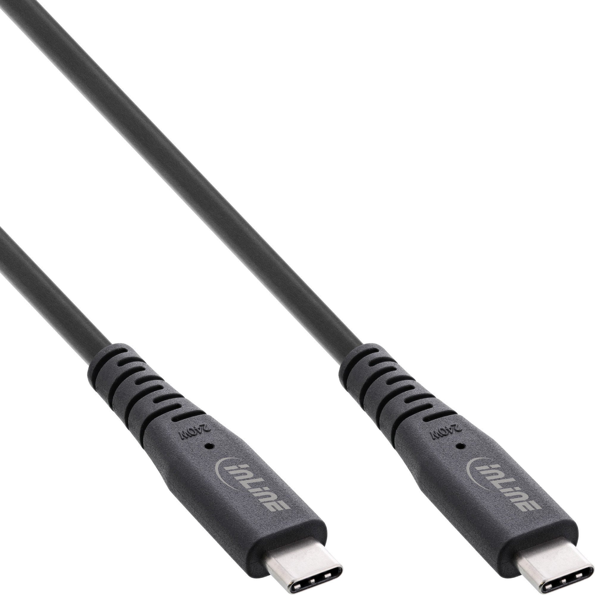 Kabllo USB4 InLine, USB C në USB C, 240W PD, 1.5m, e zezë