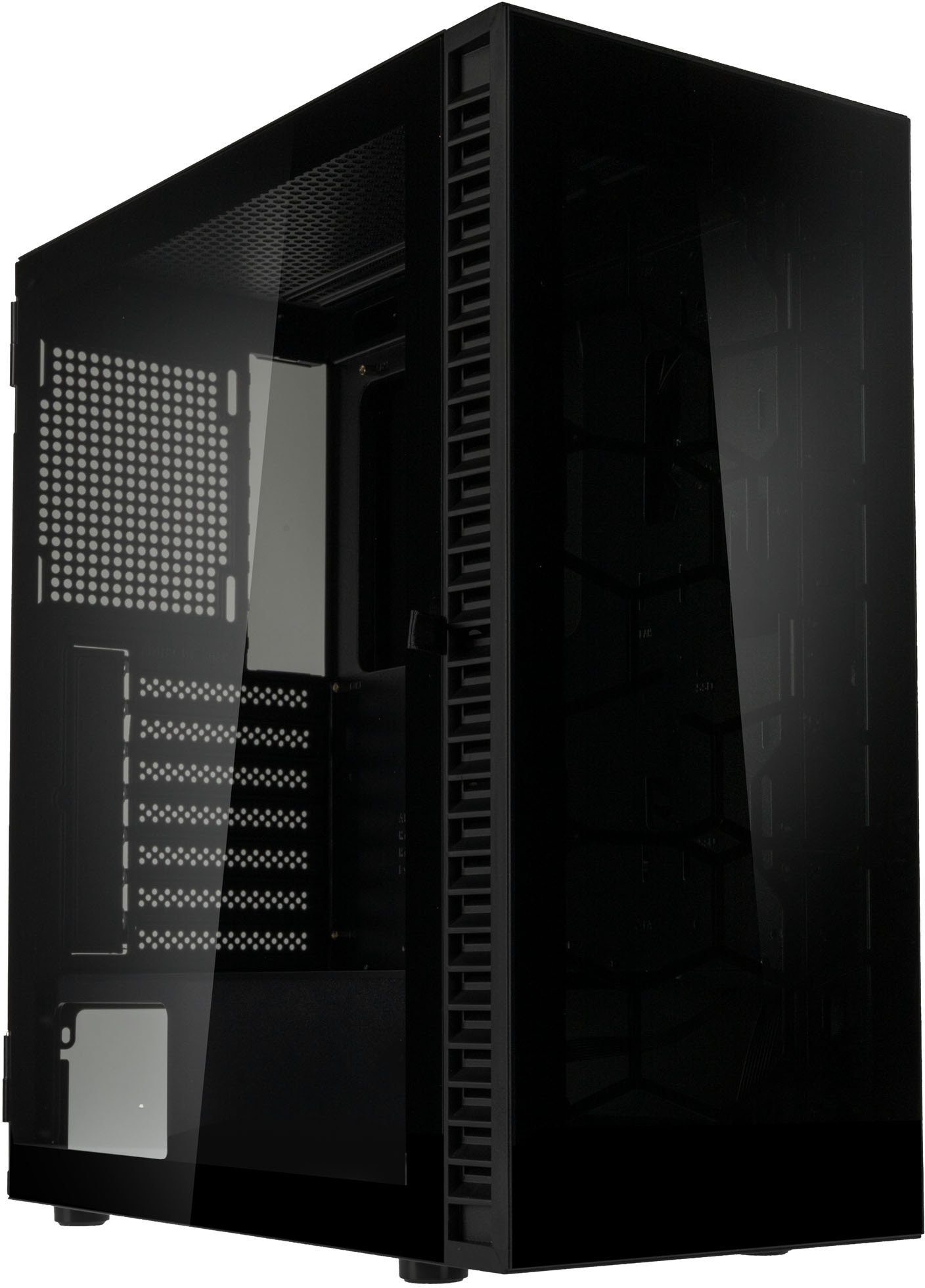 Kuti PC Kolink Observatory HF Glass Core, mid tower, ATX, e zezë pa ventilatorë