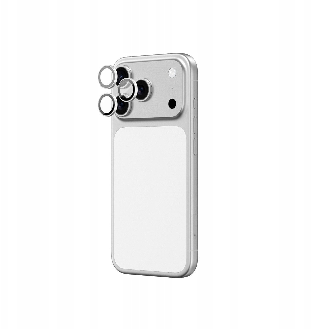 Stikla mbrojtëse kamerë AmazingThing Sapphire, për iPhone 17 Pro Pro Max, kornizë argjendi