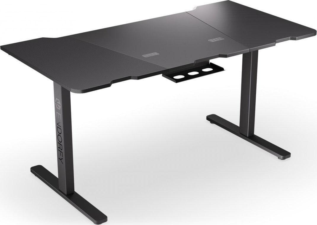 Tavolinë elektrike Endorfy Atlas L, 150 x 78 cm, set me mbajtëse monitori Atlas Single, e zezë