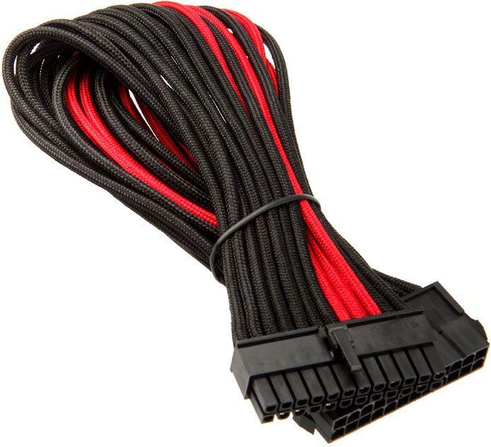 Kabllo zgjatëse Silverstone ATX 24-pin, 300mm, e zezë e kuqe