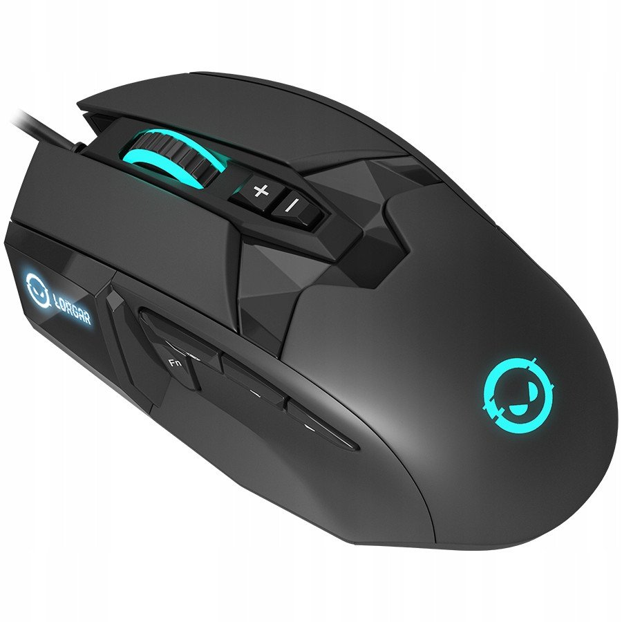 Maus gaming Lorgar Stricter 579, me kabllo, RGB, i zi
