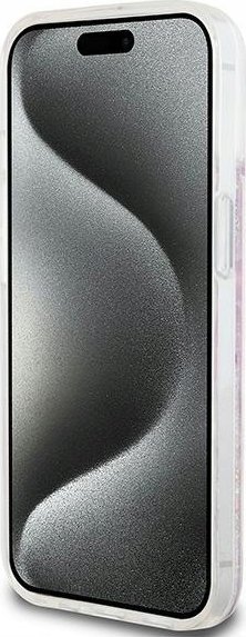 Mbrojtëse telefoni DKNY Liquid Glitter Multilogo, për iPhone 15 14 13, TPU PC, rozë