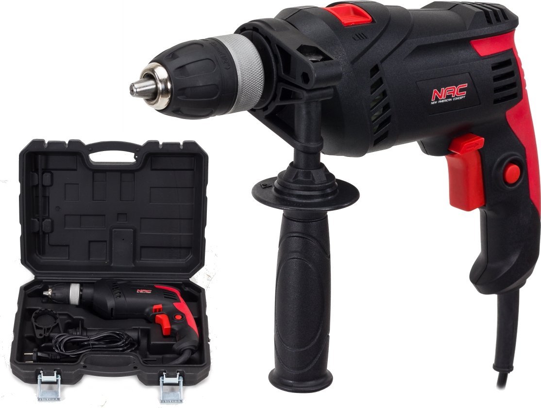 Makinë goditëse NAC Impact Drill 800W, me kuti, e kuqe