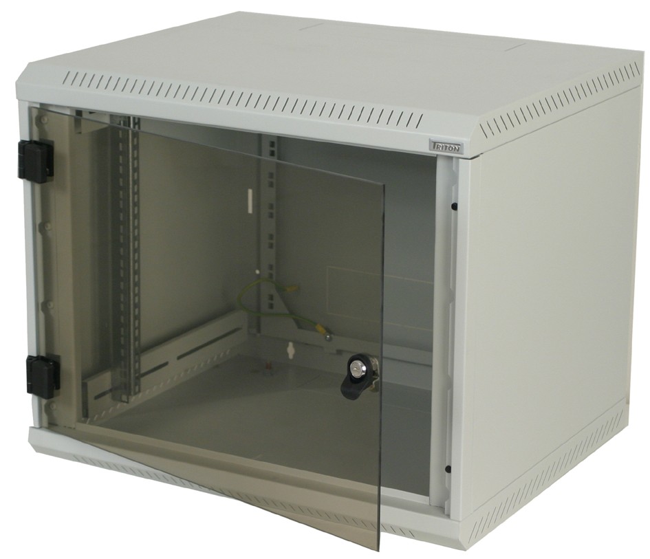 Kabinet muri Triton 19" RBA, 12U, thellësi 560 mm, derë me xham të plotë