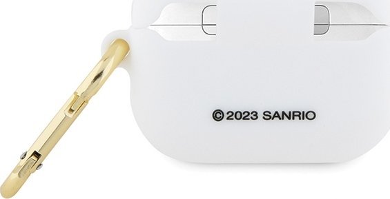 Kapak silikoni për AirPods Hello Kitty, me karabinë, rozë
