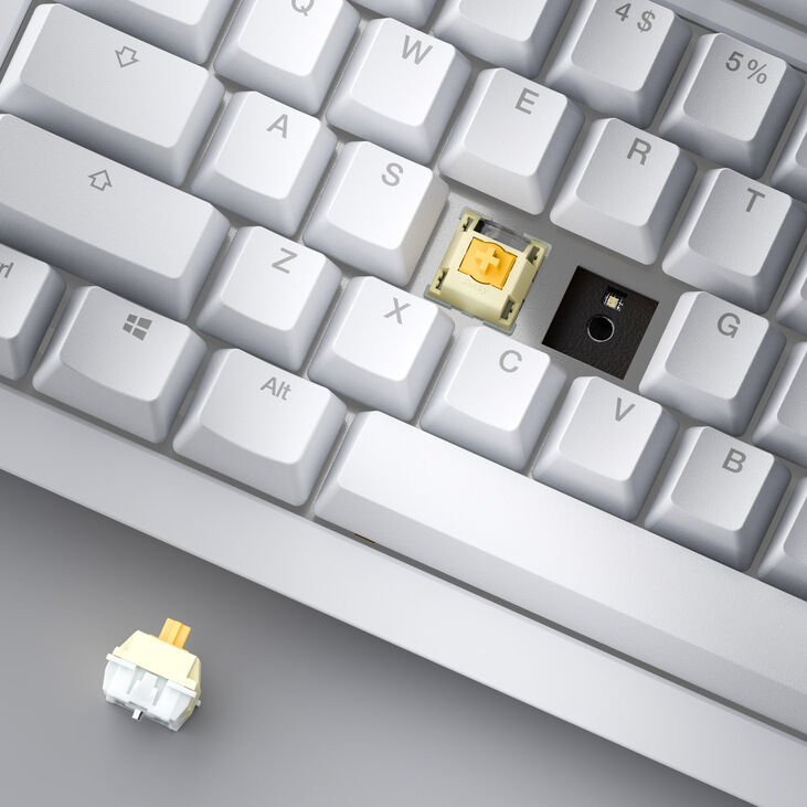 Tastierë gaming Ducky One X Wireless, mekanike induktive, RGB, ISO DE, e bardhë