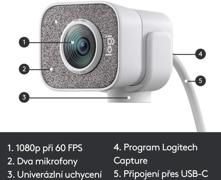 Kamerë Logitech StreamCam C980, e bardhë