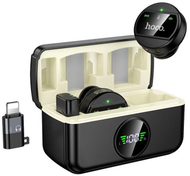 Mikrofon wireless Hoco L21, lidhje Lightning, ENC, i zi