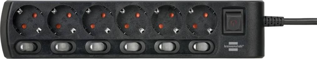 Shirit elektrik Brennenstuhl Socket Line, 6 priza, kabllo 2 m, i zi
