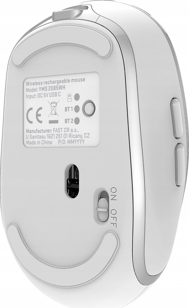 Mouse wireless Yenkee NOBLE YMS 2085WE, 2400 DPI, i bardhë
