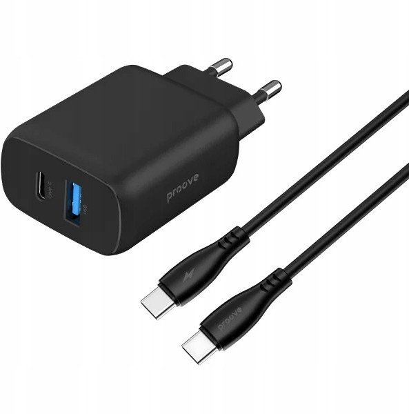 Karikues muri Proove Silicone Power 2 WCSP23011001, 30W PD3.0 QC3.0, USB C dhe USB A me kabllo 1m, i zi